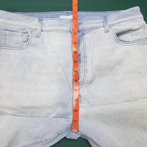 7 for all Mankind Cropped Alexa style two-tone jeans with raw ankles size 32 EUC - Picture 8 of 10